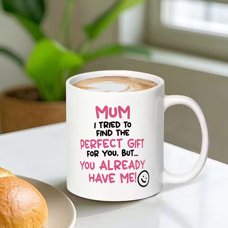 Coffee Tea Font - 面白いママカップ1個 - 「ママ、もう私を手に入れたよ！」 誕生日やお祝いに最適なセラミックマグカップ（太字の黒い文字入り） - 11オンス