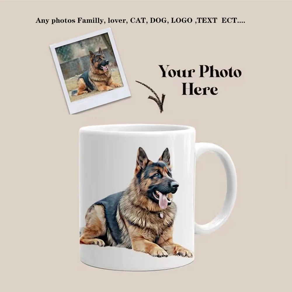 Coffee Tea Images - 名前テキスト付きのパーソナライズされたフォトマグ,パーソナライズされた名前,コーヒーマグ,ティーカップ,犬,猫,家族,恋人