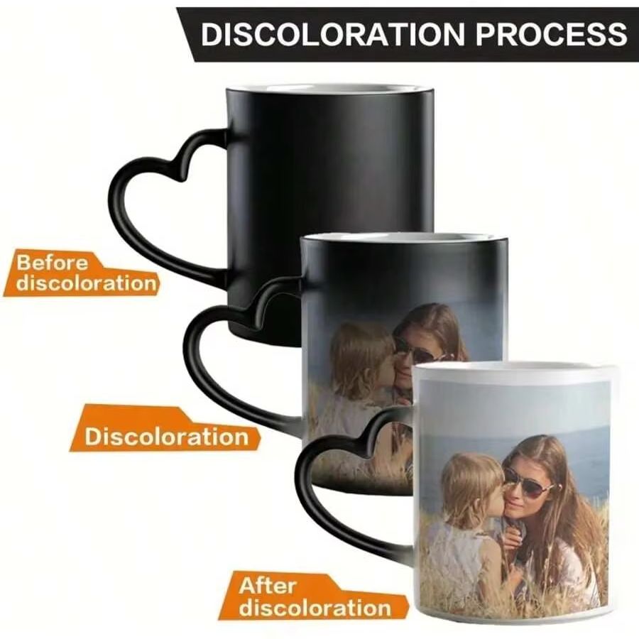 Coffee Tea Images - カスタマイズされたコーヒーカップ、熱感変色ディスプレイ画像付きマグカップ、コーヒー用セラミックカップ、パーソナライズされたギフト、ドリンクウェアマグカップ、お茶用