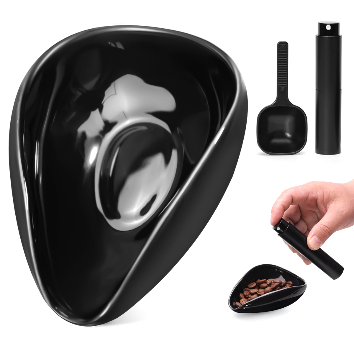 Xbloom Coffee Tea - Leeseph コーヒー豆計量カップとスプーンセット、セラミック計量容器計量トレイキット、コーヒーまたは紅茶用、エスプレッソアクセサリー