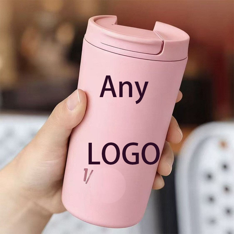 Coffee Tea Images - ロゴ入りギフト12オンス水筒カフェ真空断熱コーヒータンプラー旅行用マグカップ出張用ウォーターボトルティーインフューザーボトル