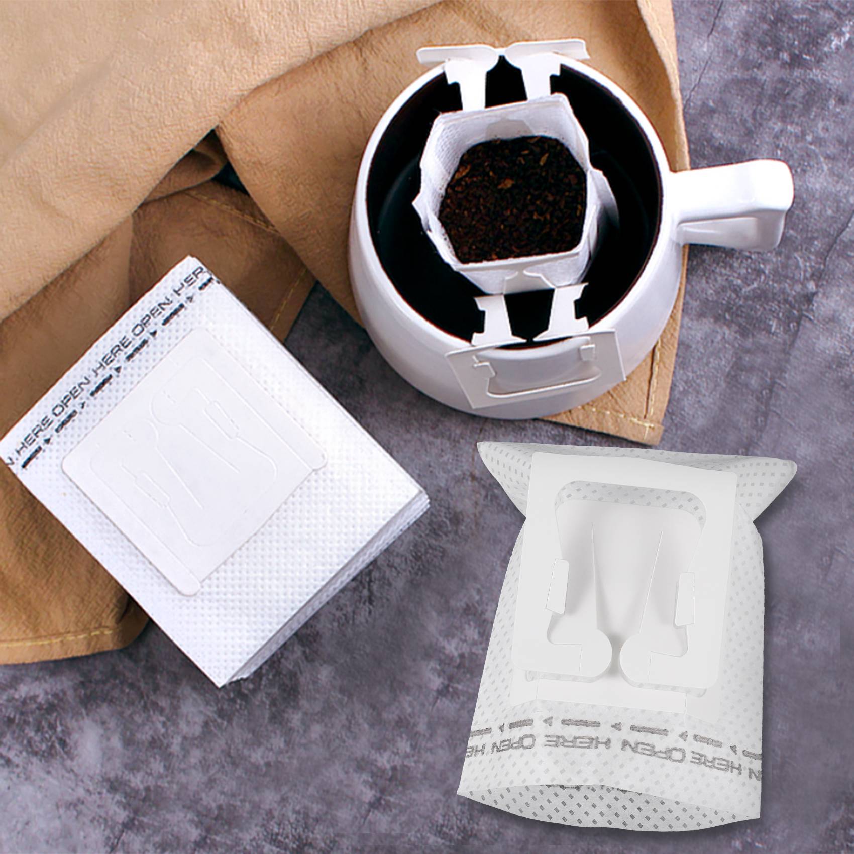 50枚入り/パック ドリップコーヒーフィルターバッグ ポータ - Coffee&Tea House Menu のレビューと価格