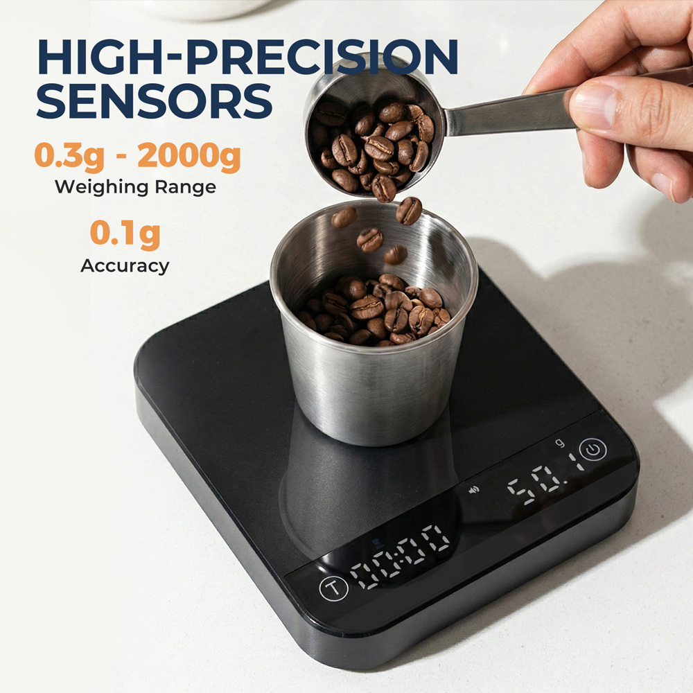 ポータブルコーヒースケール 0.1g精度 0.3g-2000 - Coffee&Tea House Menu のレビューと価格