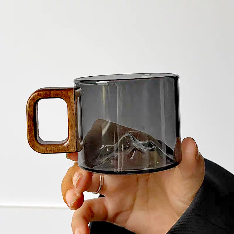 小さな容量のクルミの木製ハンドルガラスコーヒーマグ、北欧のコ - Xbloom Coffee Tea のレビューと価格
