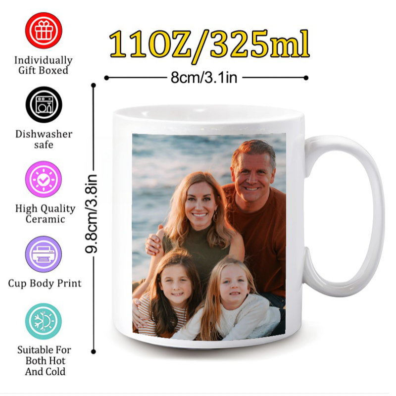 カスタマイズ可能な画像とテキスト付きのカスタマイズマグカップ - Coffee Tea Images のレビューと価格