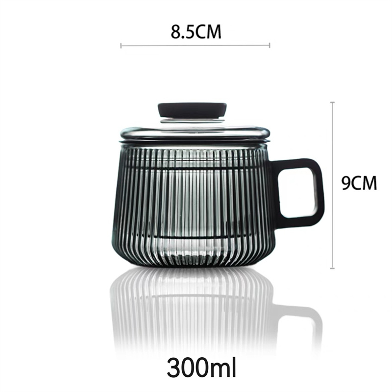 ホウケイ酸ガラス製ティーカップ,ストライプ,木製ハンドル付き - Coffee Tea Japan のレビューと価格