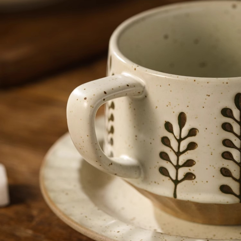 レトロセラミックカップ粗い陶器小容量コーヒーカップとソーサー - Xbloom Coffee Tea のレビューと価格