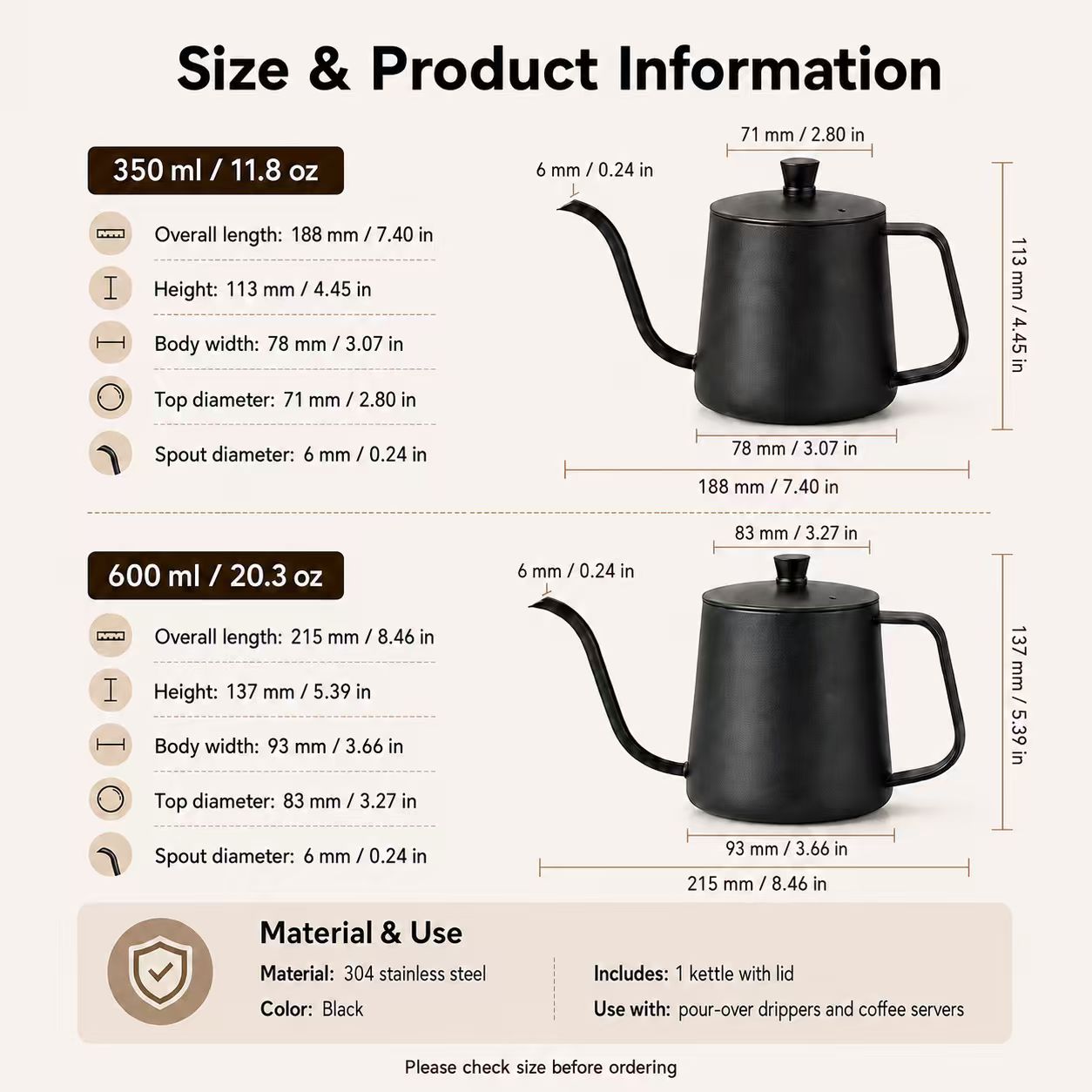 304ステンレス製コーヒーポット、細長い尖った注ぎ口付きポッ - Xbloom Coffee Tea のレビューと価格