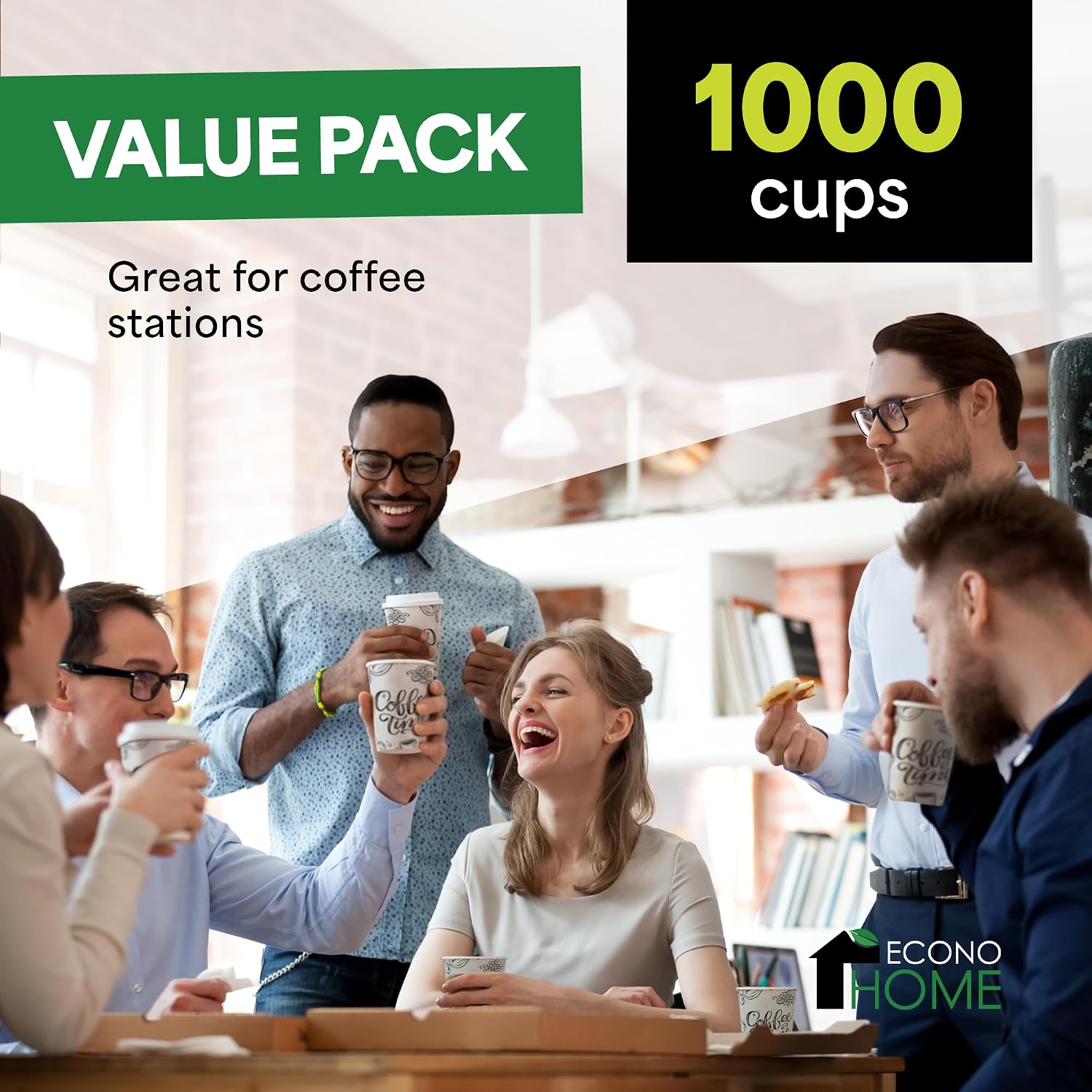 1000個入り 8オンス使い捨てコーヒー紙コップ ホット＆コ - Coffee Tea Images のレビューと価格