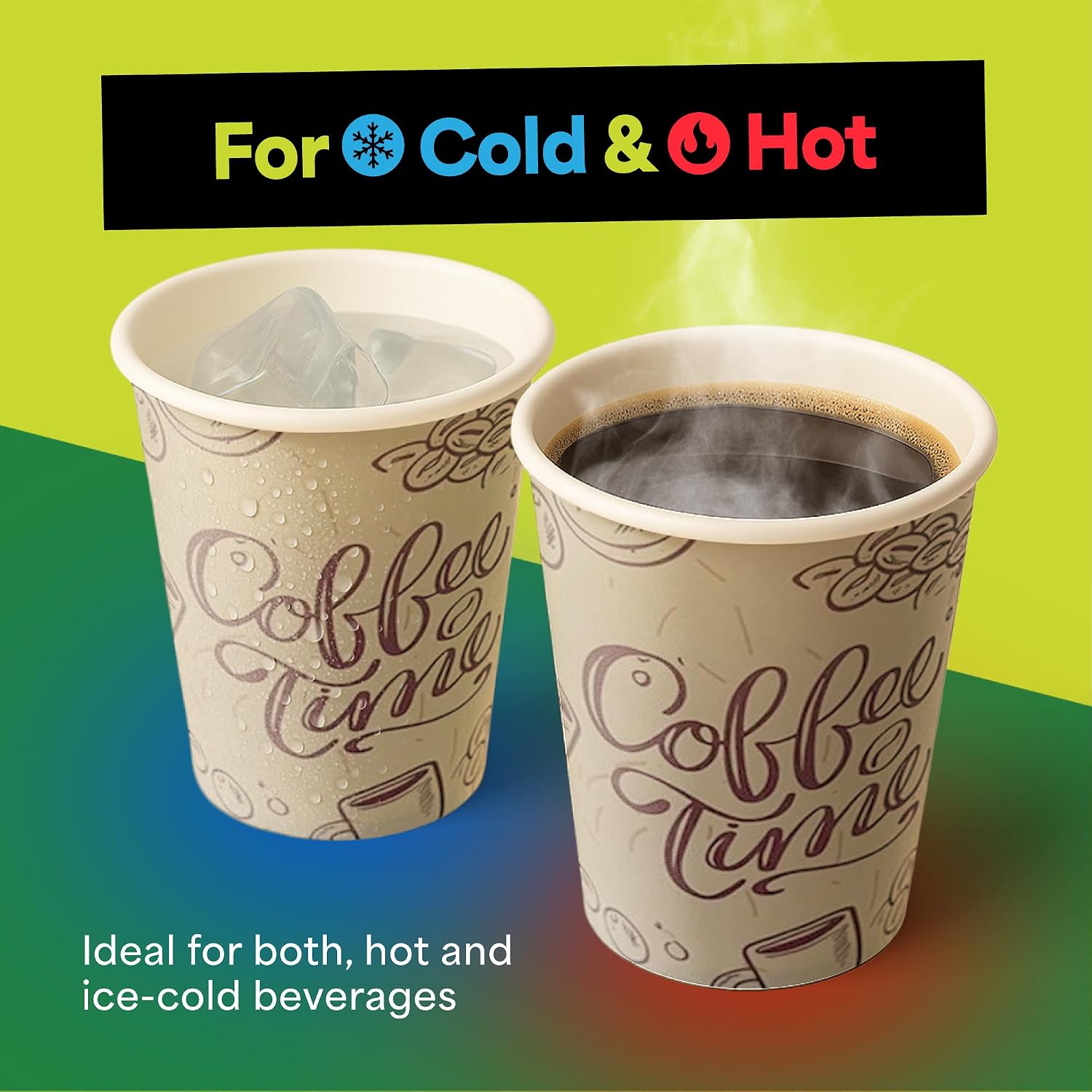 1000個入り 8オンス使い捨てコーヒー紙コップ ホット＆コ - Coffee Tea Images のレビューと価格