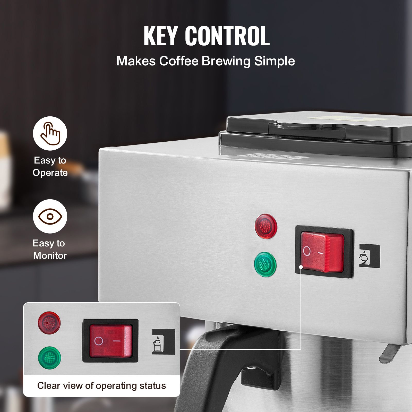 12カップ業務用ドリップコーヒーメーカー、3つのガラス製カラ - Coffee&Tea House Menu のレビューと価格
