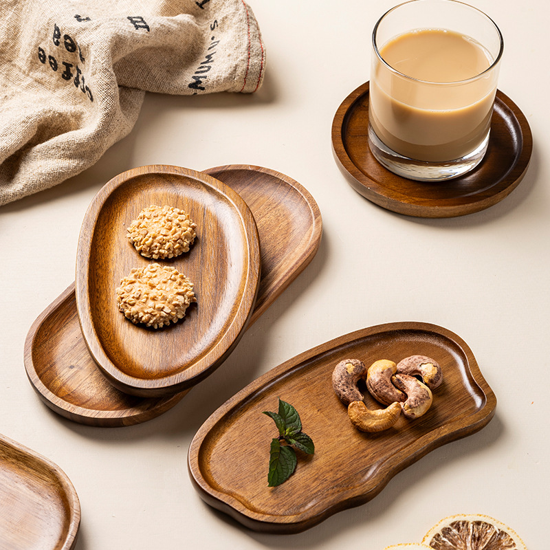 1個入り 日本産アカシア木製ティートレイ カスタムロゴレーザ - Coffee Tea Images のレビューと価格