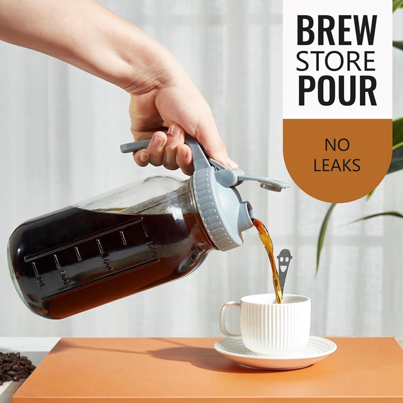 コールドブリューコーヒーメーカージャー 64オンス、厚いガラ - Coffee&Tea House Menu のレビューと価格