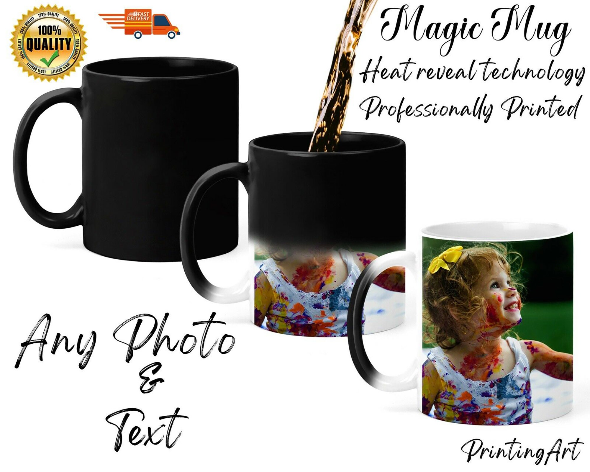パーソナライズされたギフトマグ、写真のロゴ画像テキスト、フォ - Coffee Tea Images のレビューと価格