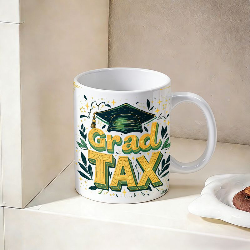 ヴィンテージ3Dフォント「Grad TAX」セラミックマグカ - Coffee Tea Font のレビューと価格